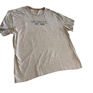 Carhartt Gray T-shirt Size 2XLarge Relaxed Fit Spellout Established 1889